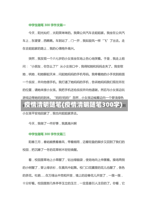 疫情清明随笔(疫情清明随笔300字)