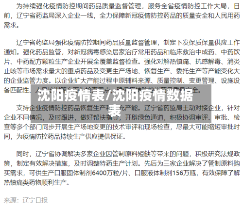 沈阳疫情表/沈阳疫情数据表