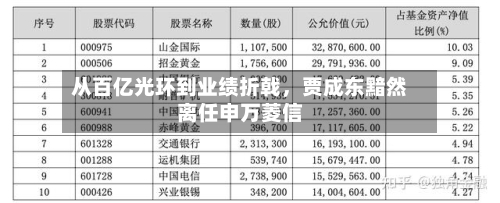 从百亿光环到业绩折戟，贾成东黯然离任申万菱信-第3张图片