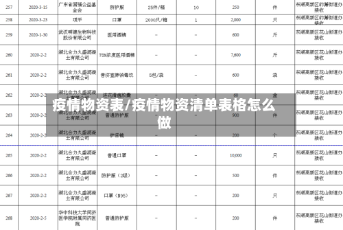 疫情物资表/疫情物资清单表格怎么做