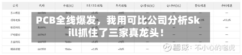 PCB全线爆发，我用可比公司分析Skill抓住了三家真龙头！-第3张图片