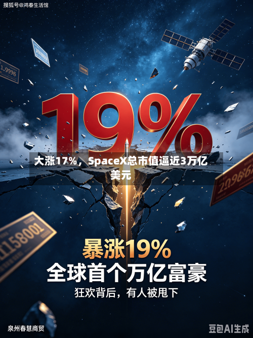 大涨17%，SpaceX总市值逼近3万亿美元-第2张图片
