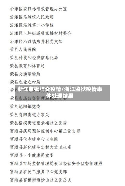浙江监狱肺炎疫情/浙江监狱疫情事件处理结果-第2张图片