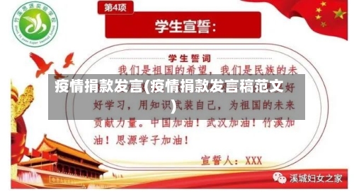 疫情捐款发言(疫情捐款发言稿范文)