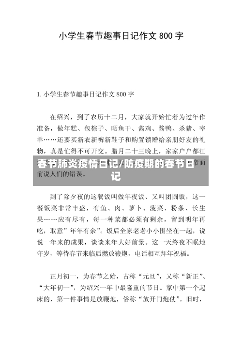 春节肺炎疫情日记/防疫期的春节日记-第3张图片