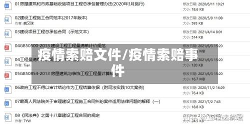 疫情索赔文件/疫情索赔事件