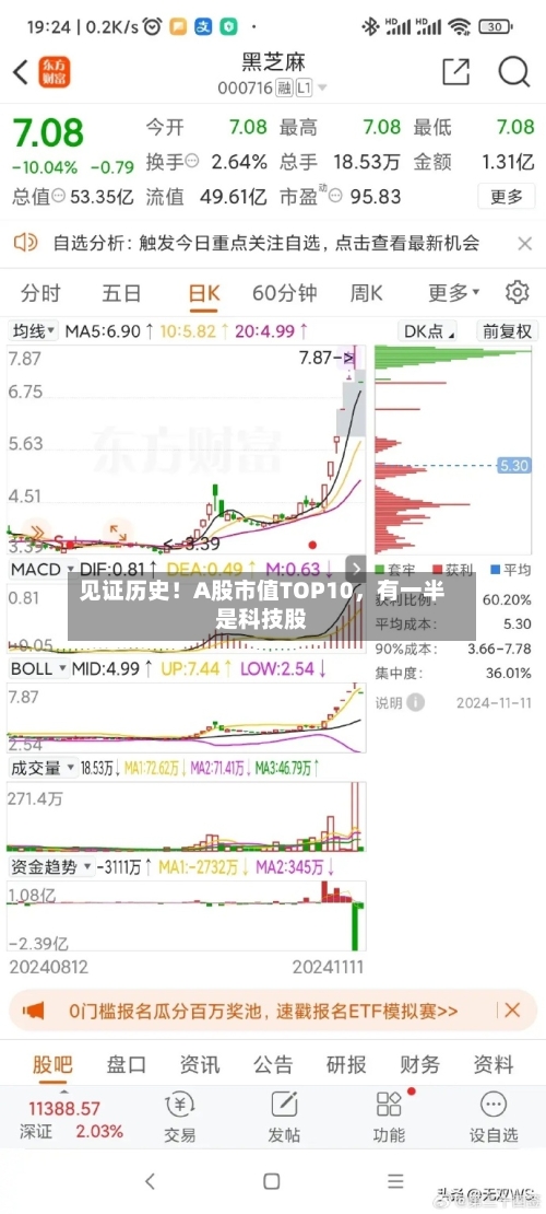 见证历史！A股市值TOP10	，有一半是科技股-第2张图片