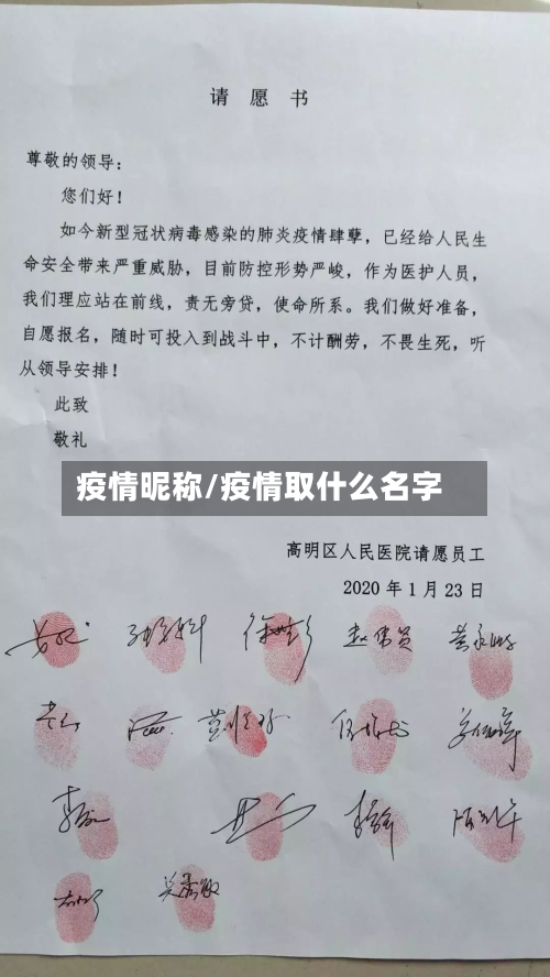 疫情昵称/疫情取什么名字