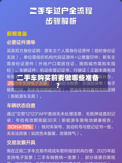 二手车购买前要做哪些准备？