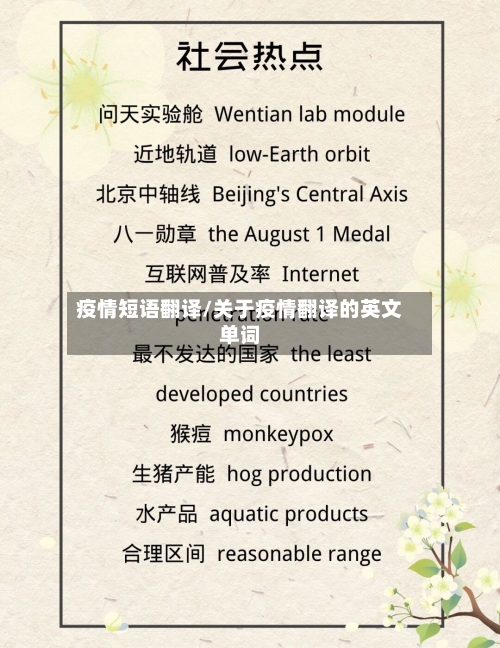 疫情短语翻译/关于疫情翻译的英文单词-第2张图片