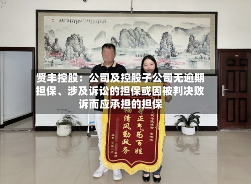 贤丰控股：公司及控股子公司无逾期担保、涉及诉讼的担保或因被判决败诉而应承担的担保