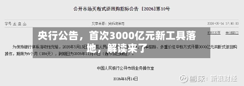 央行公告	，首次3000亿元新工具落地，解读来了-第2张图片