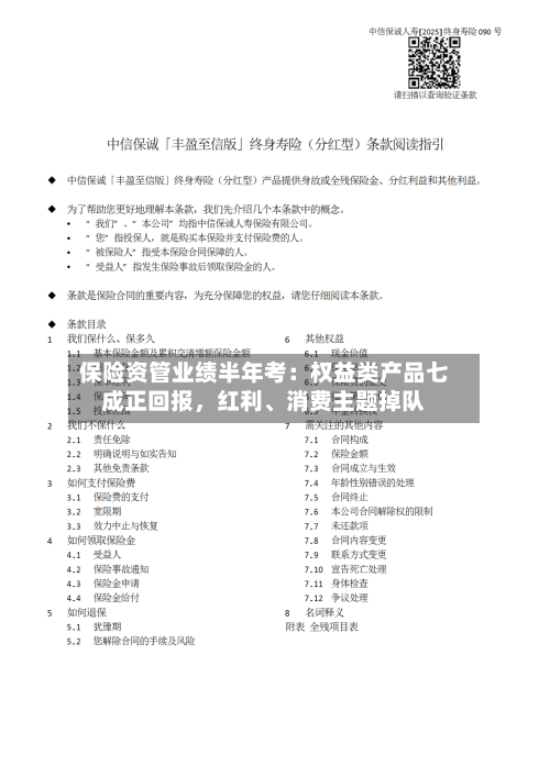 保险资管业绩半年考：权益类产品七成正回报	，红利、消费主题掉队-第2张图片