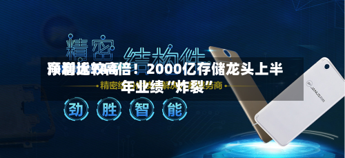 净利比较高预增近744倍！2000亿存储龙头上半年业绩“炸裂	”-第2张图片
