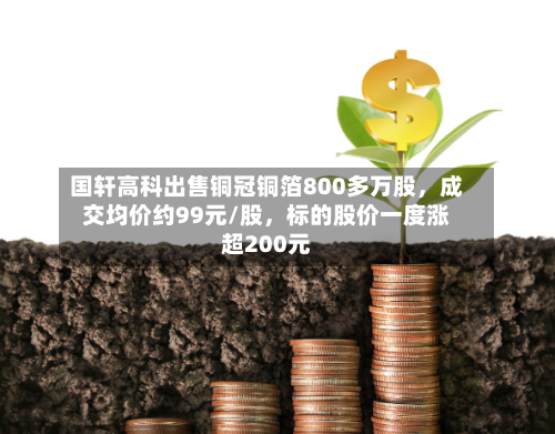 国轩高科出售铜冠铜箔800多万股，成交均价约99元/股，标的股价一度涨超200元-第3张图片