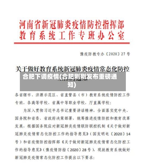 合肥下调疫情(合肥刚刚发布重磅通知)