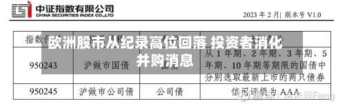 欧洲股市从纪录高位回落 投资者消化并购消息-第2张图片