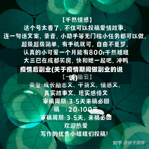 疫情后副业(关于疫情期间做副业的说说)-第3张图片