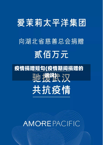 疫情捐赠短句(疫情期间捐赠的说说)-第3张图片