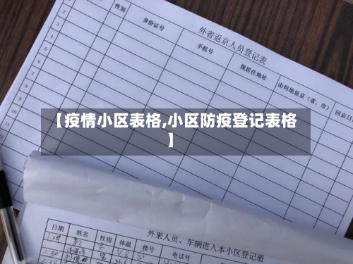 【疫情小区表格,小区防疫登记表格】