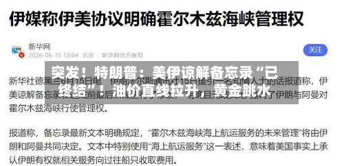 突发！特朗普：美伊谅解备忘录“已终结”！油价直线拉升，黄金跳水-第3张图片