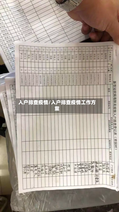 入户排查疫情/入户排查疫情工作方案