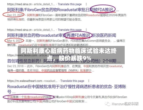阿斯利康心脏病药物临床试验未达终点	，股价暴跌9%-第2张图片