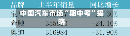 中国汽车市场“期中考”揭晓-第2张图片