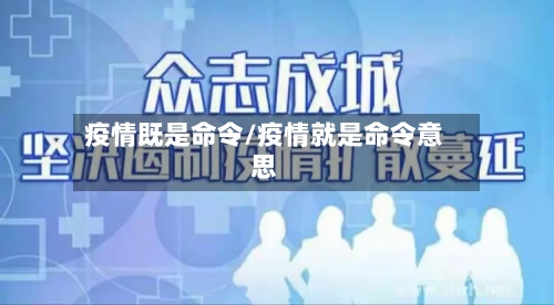 疫情既是命令/疫情就是命令意思-第2张图片