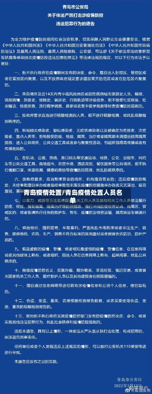 青岛疫情处置/青岛疫情处置人员名单