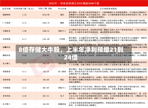 8倍存储大牛股	，上半年净利预增21到24倍-第3张图片
