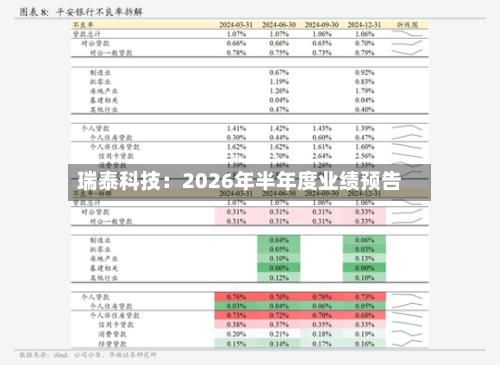 瑞泰科技：2026年半年度业绩预告