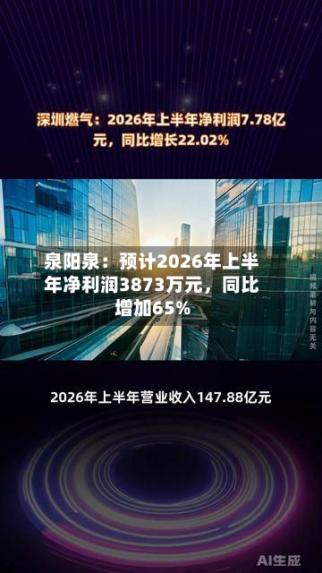 泉阳泉：预计2026年上半年净利润3873万元，同比增加65%