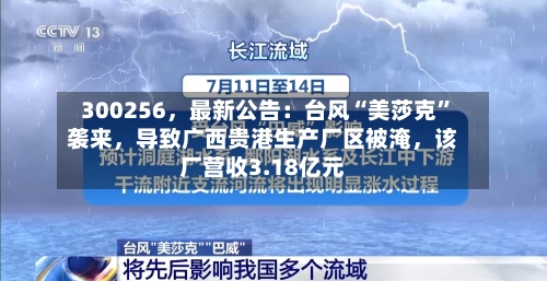 300256，最新公告：台风“美莎克”袭来，导致广西贵港生产厂区被淹	，该厂营收3.18亿元-第2张图片