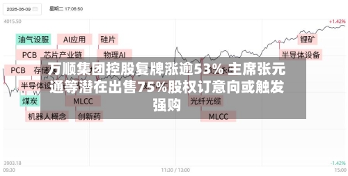 万顺集团控股复牌涨逾53% 主席张元通等潜在出售75%股权订意向或触发强购