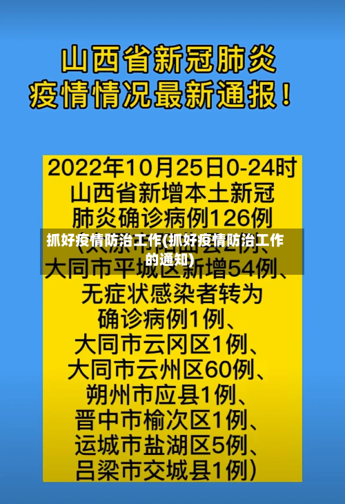 抓好疫情防治工作(抓好疫情防治工作的通知)-第2张图片