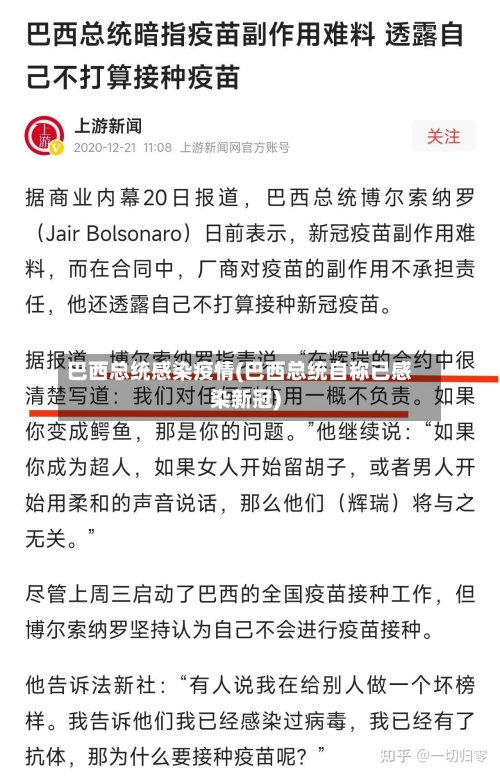 巴西总统感染疫情(巴西总统自称已感染新冠)