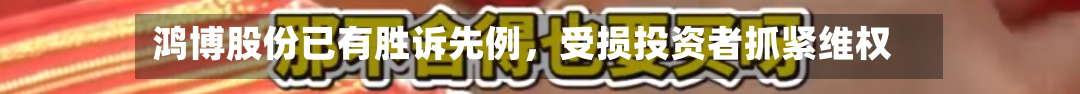 鸿博股份已有胜诉先例	，受损投资者抓紧维权-第3张图片