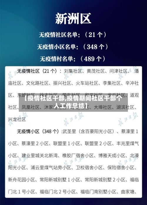 【疫情社区干部,疫情期间社区干部个人工作总结】-第2张图片