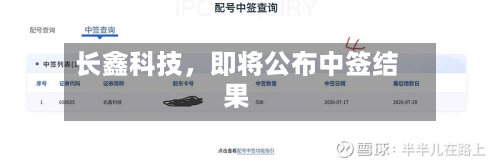 长鑫科技	，即将公布中签结果-第3张图片