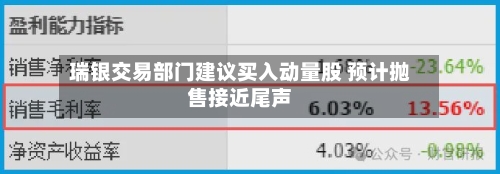 瑞银交易部门建议买入动量股 预计抛售接近尾声-第2张图片