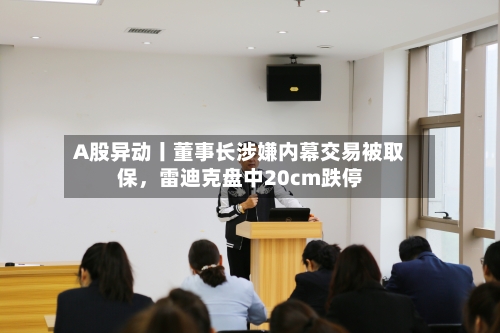 A股异动丨董事长涉嫌内幕交易被取保	，雷迪克盘中20cm跌停-第2张图片