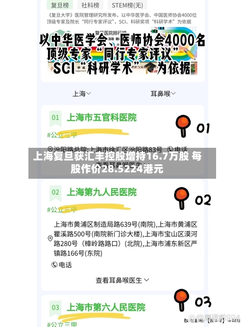 上海复旦获汇丰控股增持16.7万股 每股作价28.5224港元