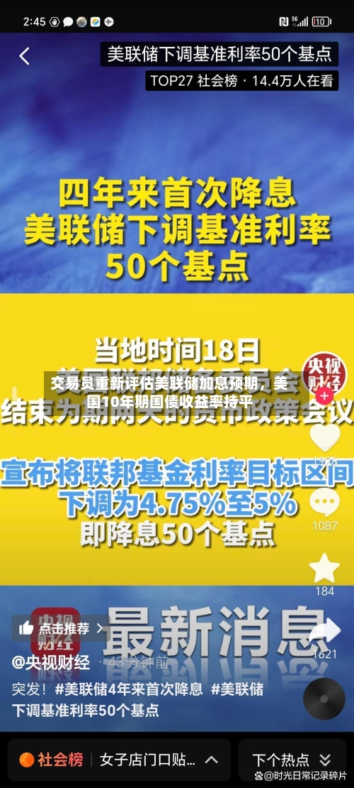 交易员重新评估美联储加息预期	，美国10年期国债收益率持平-第3张图片