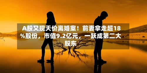 A股又现天价离婚案！前妻拿走超18%股份，市值9.2亿元	，一跃成第二大股东-第2张图片