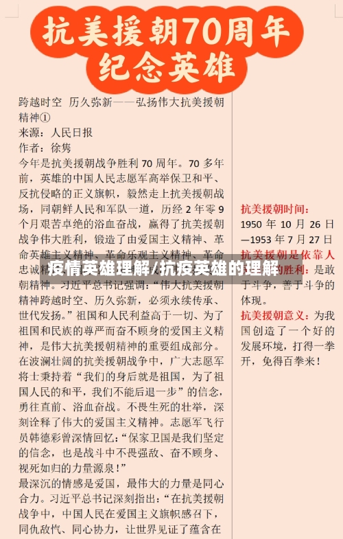疫情英雄理解/抗疫英雄的理解
