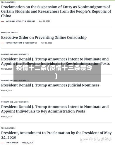 疫情十二条(疫情十三条禁令)