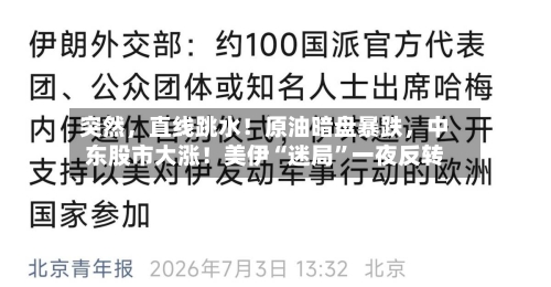 突然，直线跳水！原油暗盘暴跌，中东股市大涨！美伊“迷局”一夜反转-第2张图片