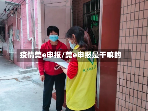 疫情莞e申报/莞e申报是干嘛的