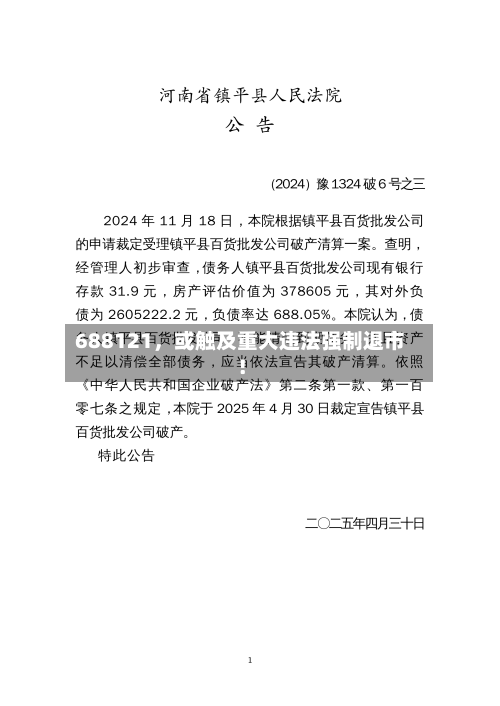 688121，或触及重大违法强制退市！-第2张图片